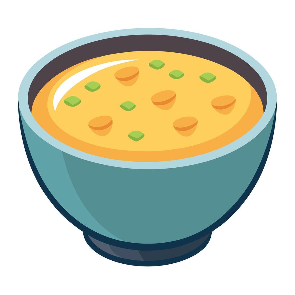 Bowl of Baked Potato Soup Isolated on a Transparent Background vector
