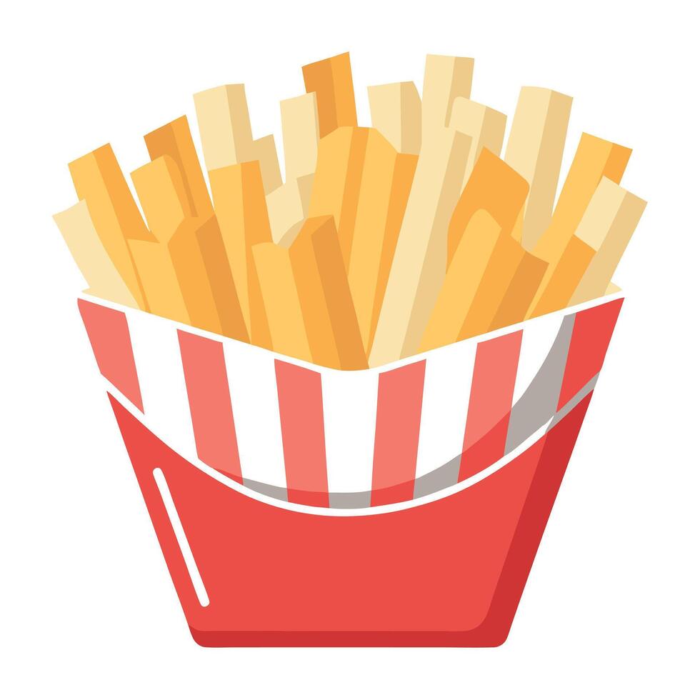 Loaded Fries Solo White Isolation on a transparent background vector