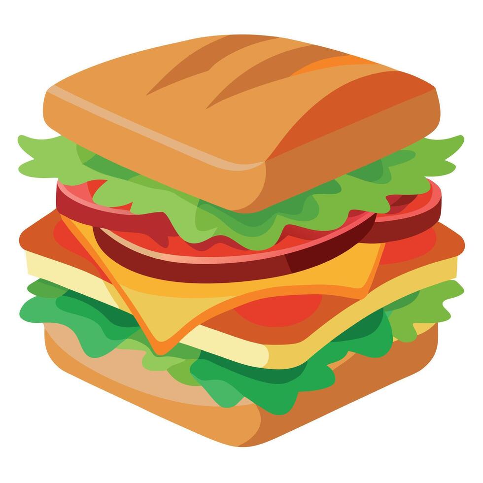 A delicious layered bacon. lettuce and tomato sandwich vector