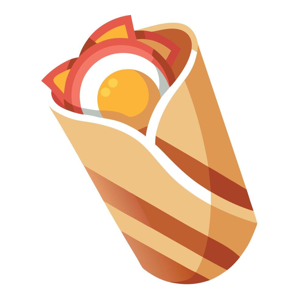 Bacon egg wrap. isolated object. transparent background vector