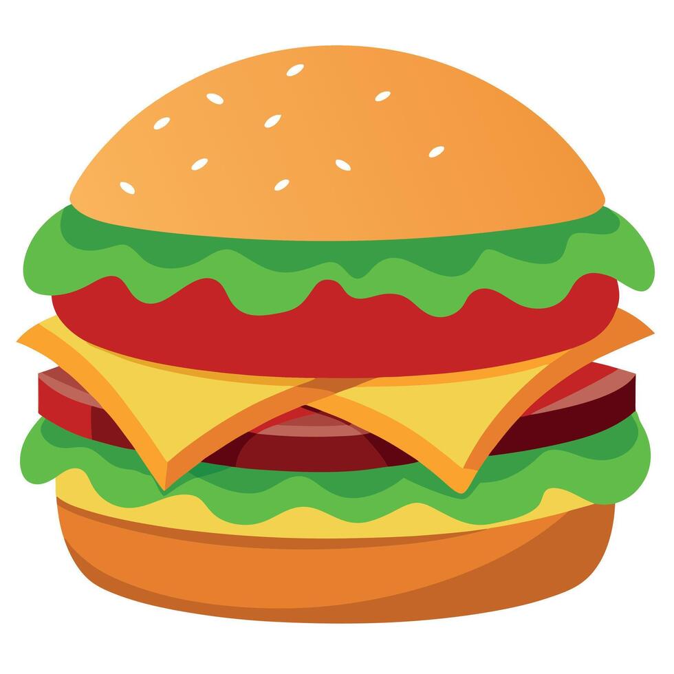 Homemade bacon burger with lettuce and cheddar homemade vector