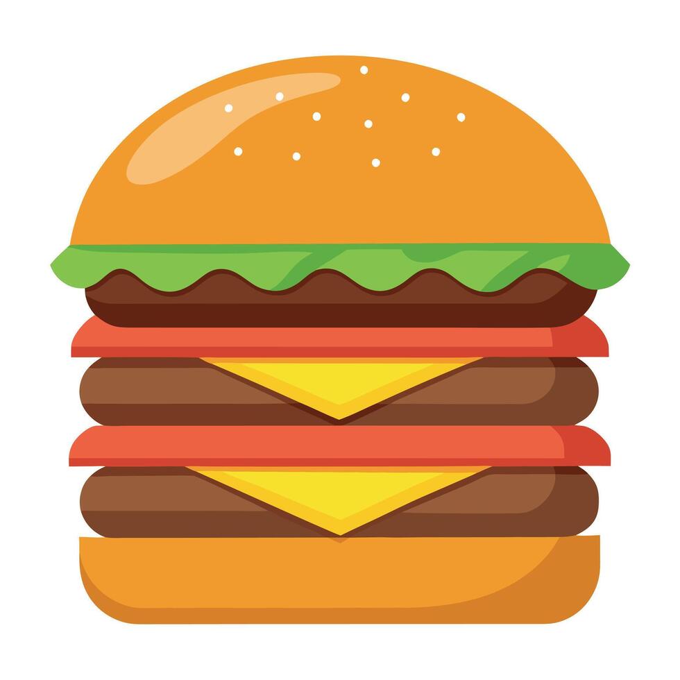 An image of a double cheeseburger with two beef patties vector