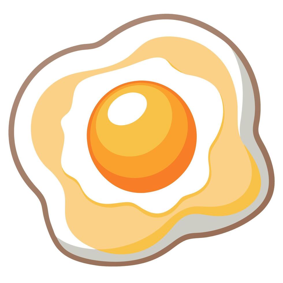 Fried egg over easy on transparency background vector