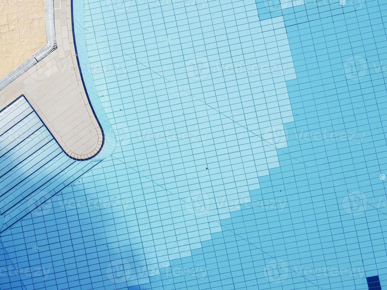 aerial top view of a swimming pool with clear water photo