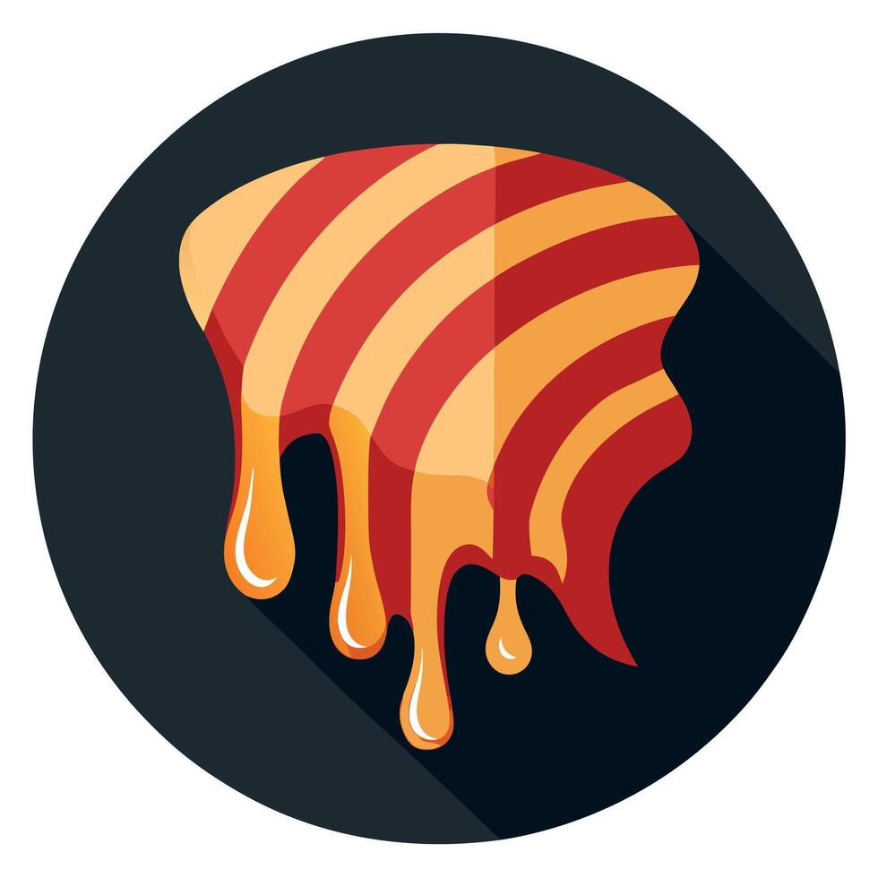 Crispy bacon with melted oil on black and blurry background vector