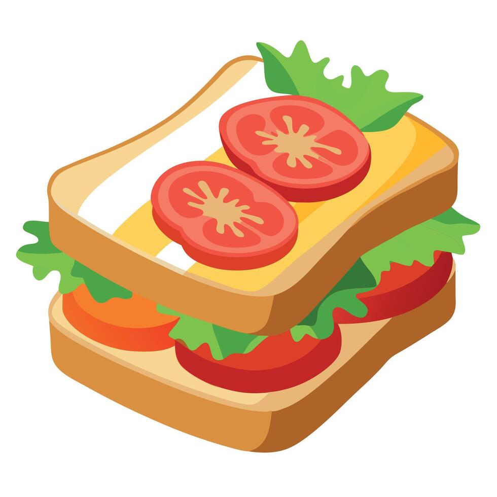 Delicious Bacon and Tomato Sandwich on Crusty Bread - Photo vector