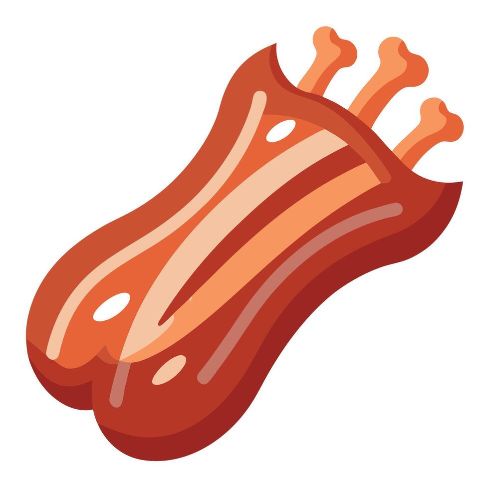 BBQ ribs. bone grilled pork ribs transparent background vector