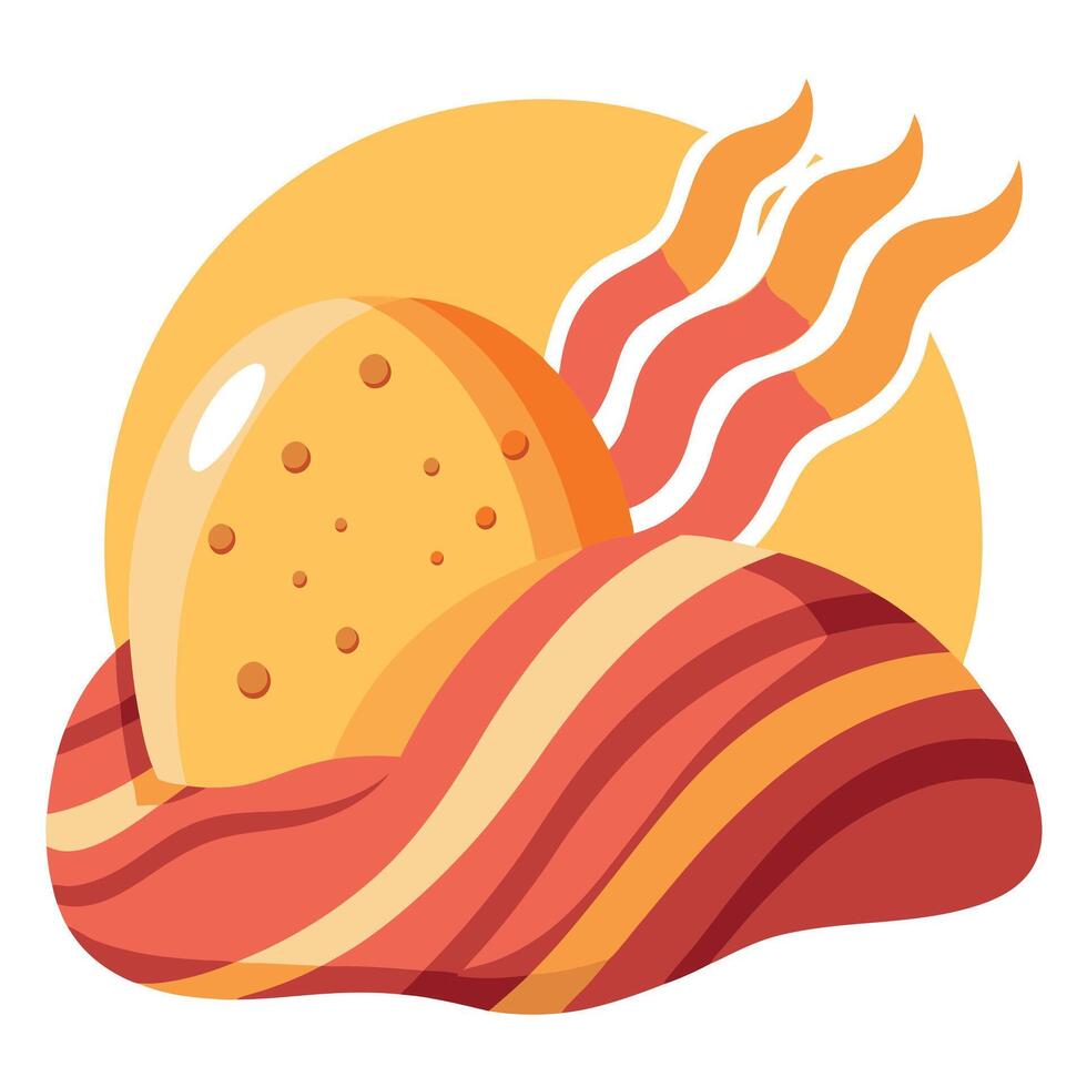 Deliciously seasoned potatoes and bacon ready to be savored vector