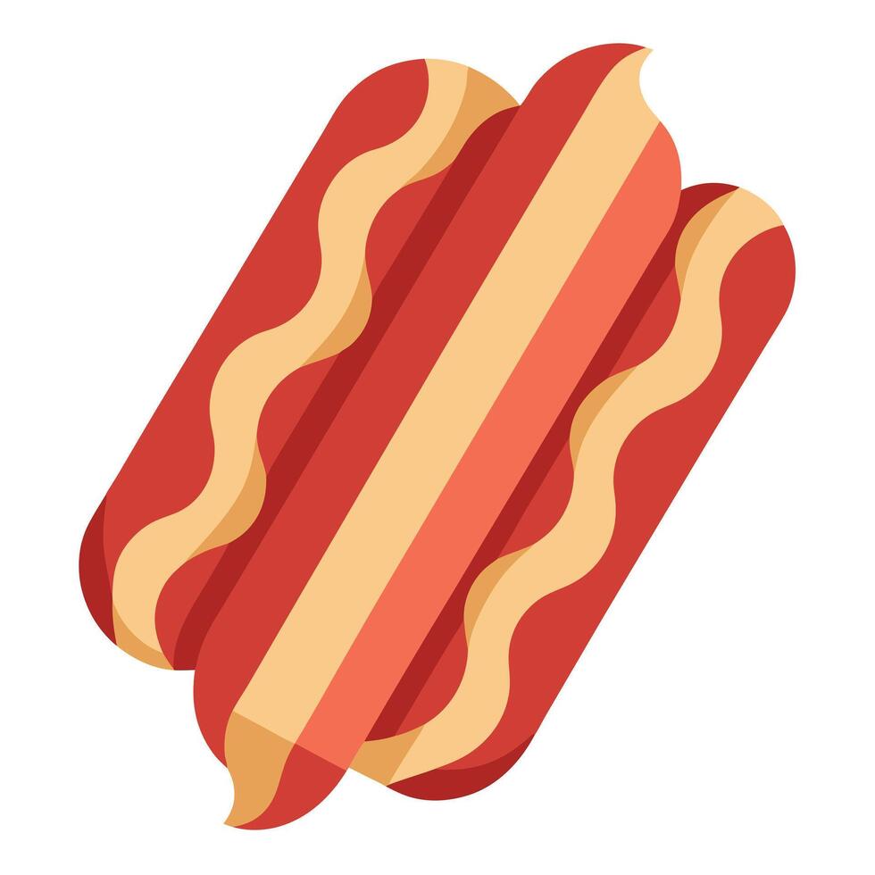 Bacon wrapped hot dogs isolated on transparent background. vector