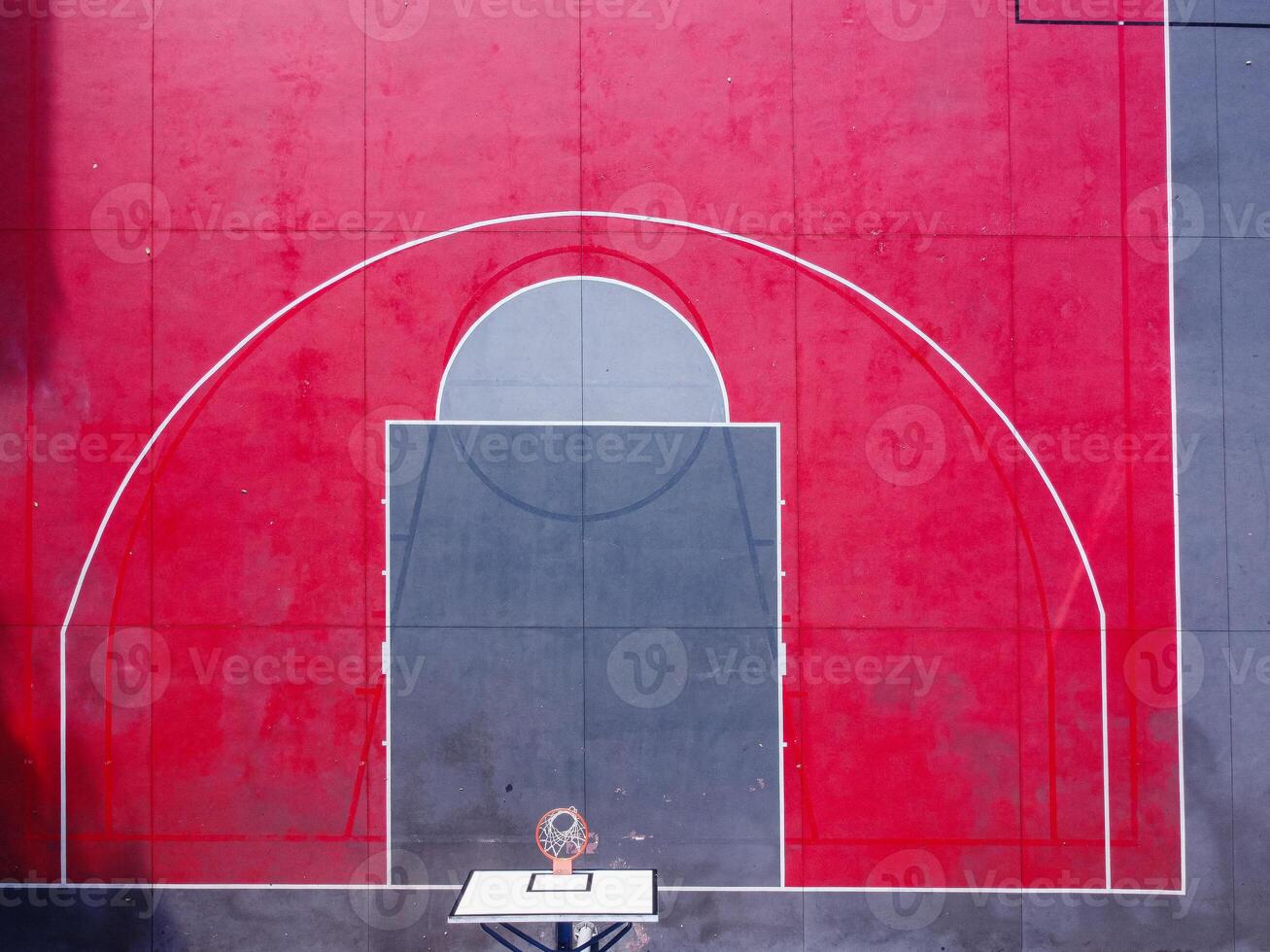 aerial drone top view of a basketball court photo