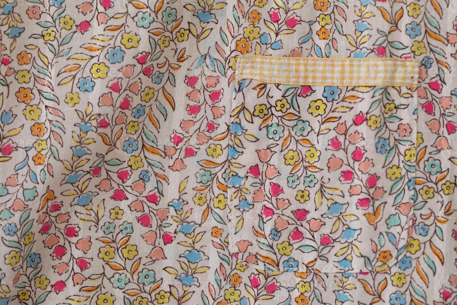 Print of floral on fabric. photo