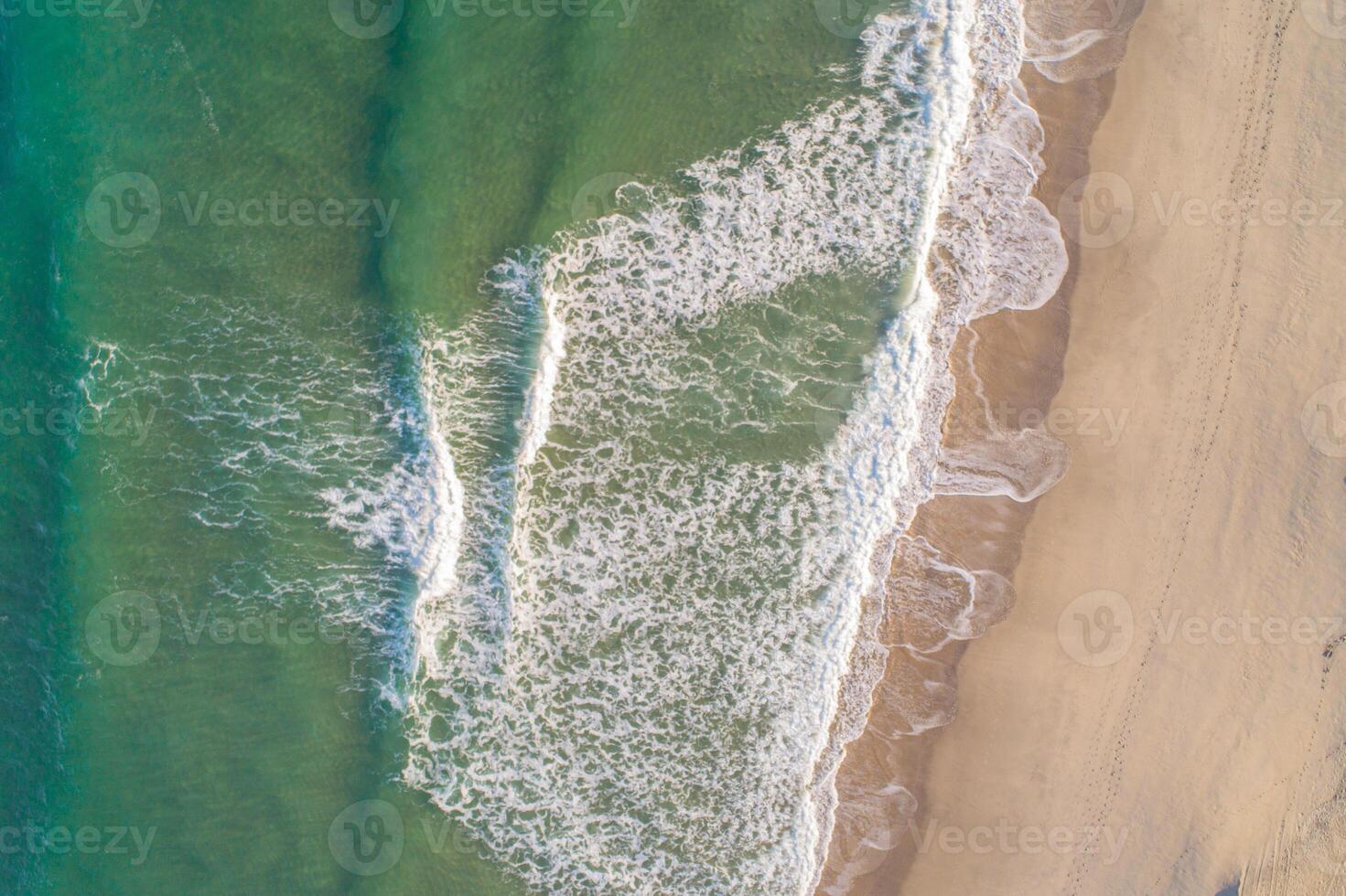 zenithal aerial drone view of a beach shore in summertime. Portugal photo