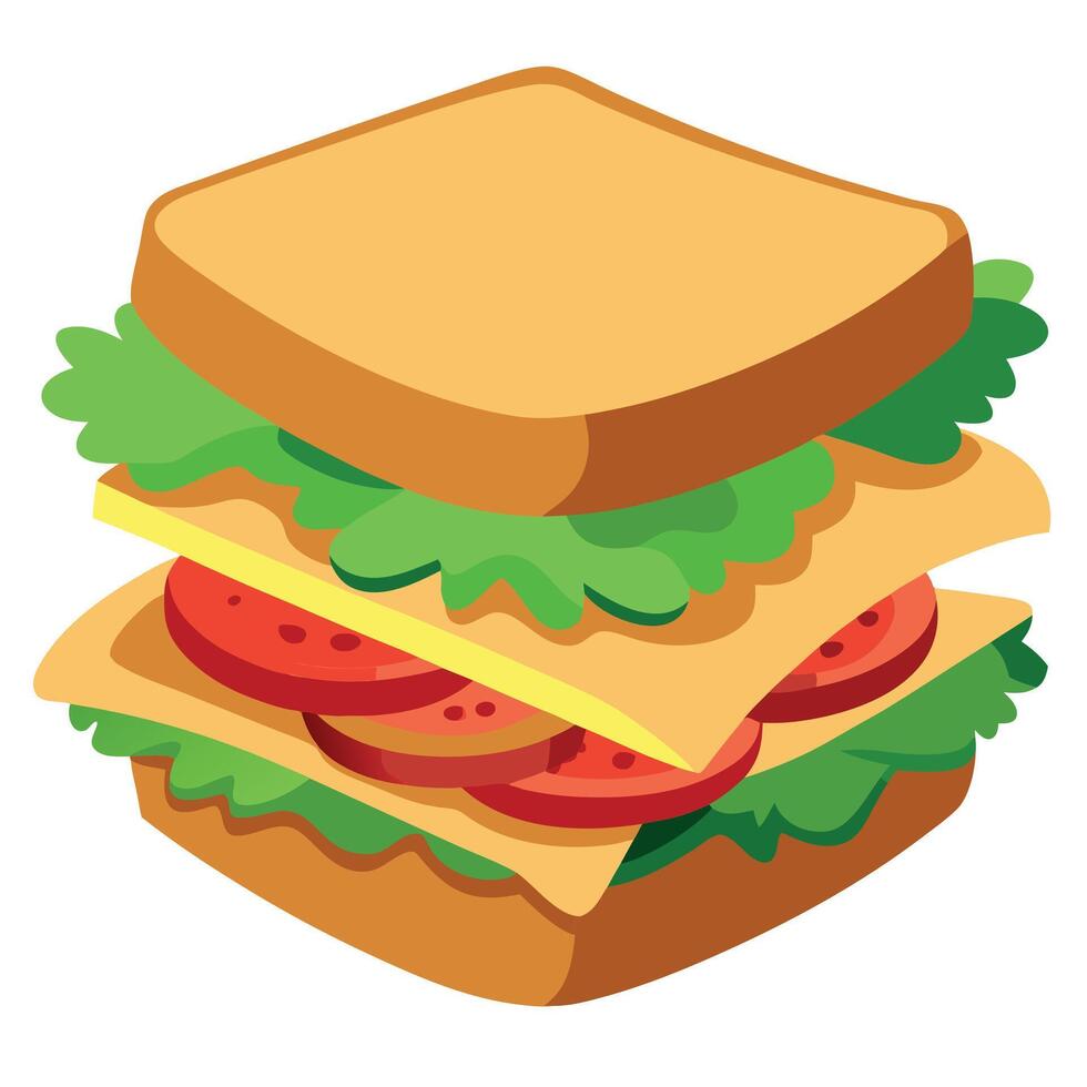Classic BLT Sandwich With Bacon. Lettuce. and Tomatoes vector