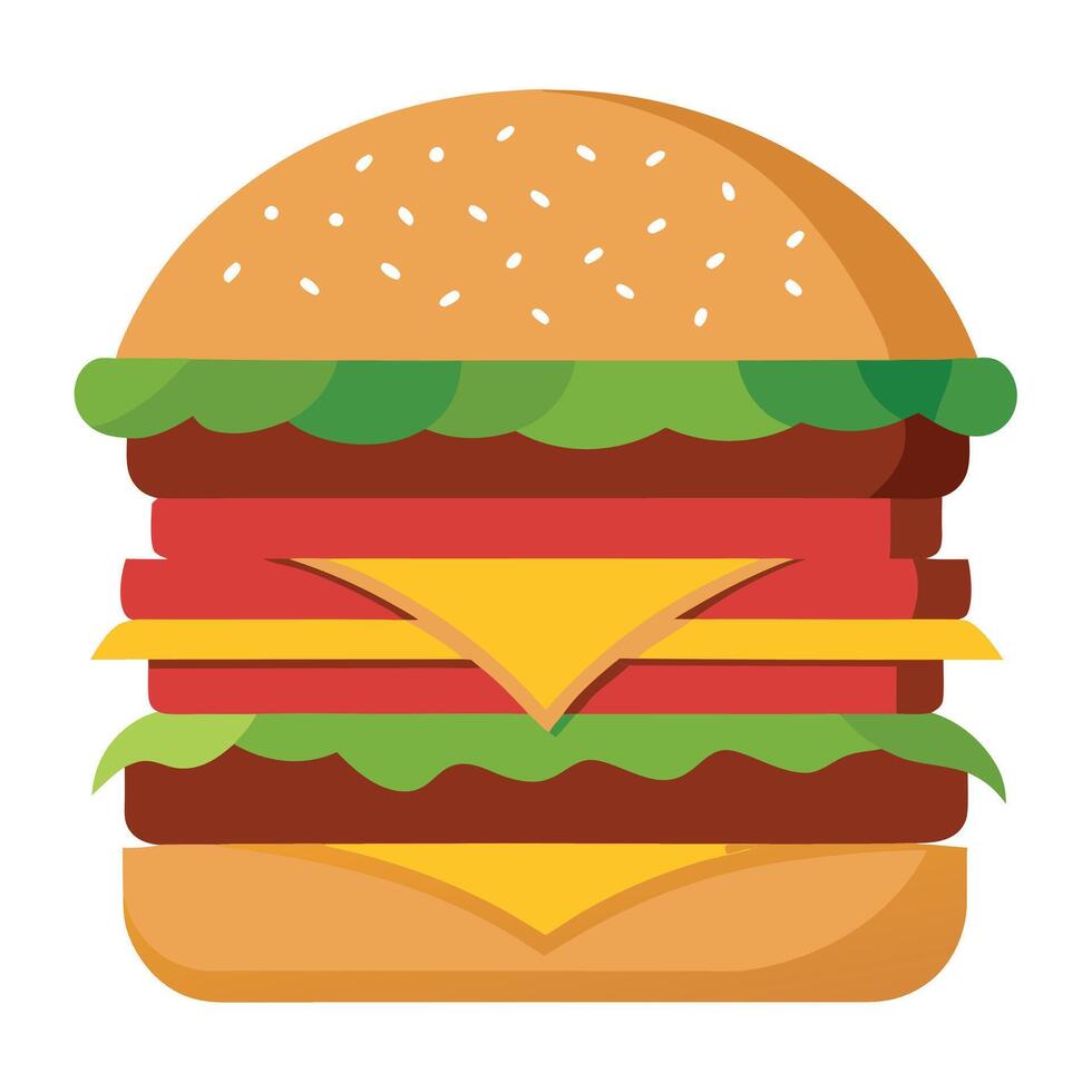A double cheeseburger with bacon and ketchup vector