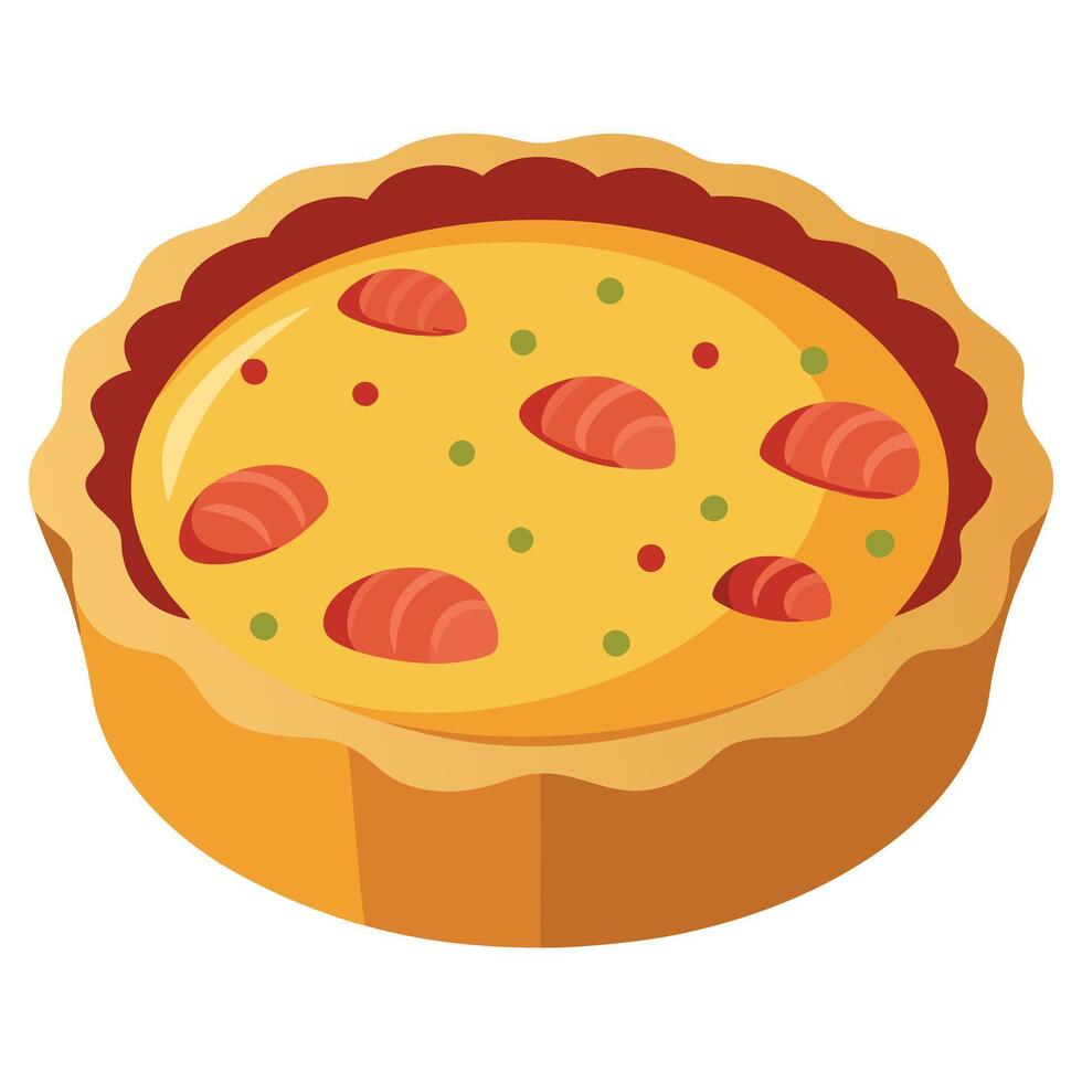 A classic of French dish - Quiche Lorraine. vector