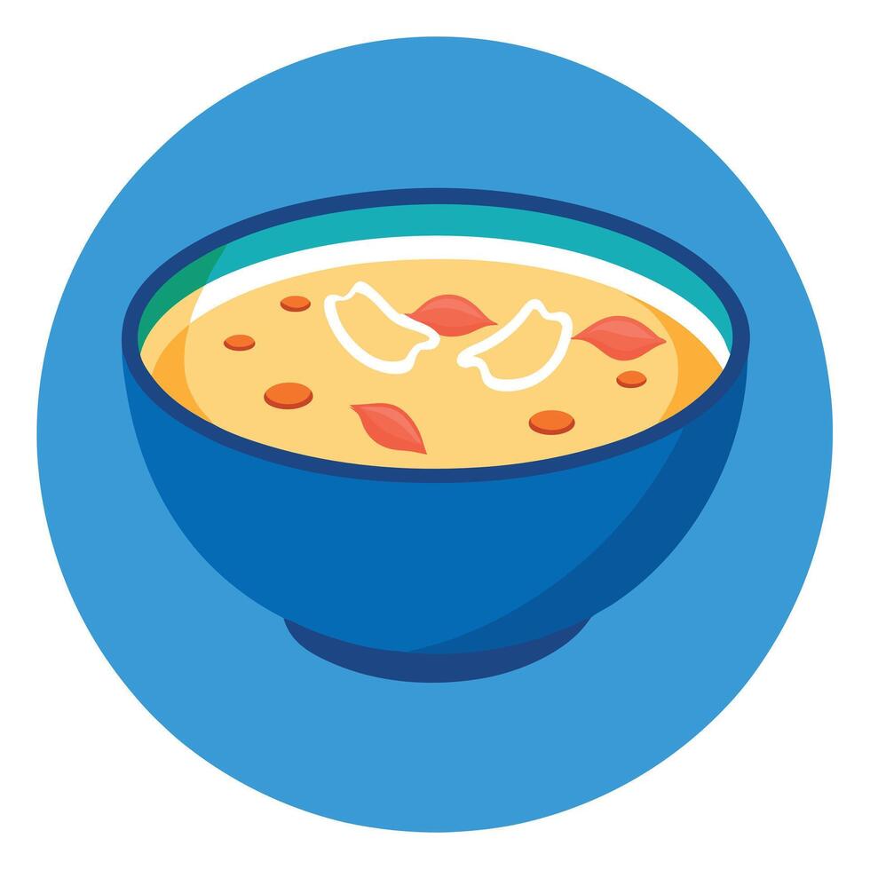 Creamy cauliflower soup with bacon and blue cheese vector
