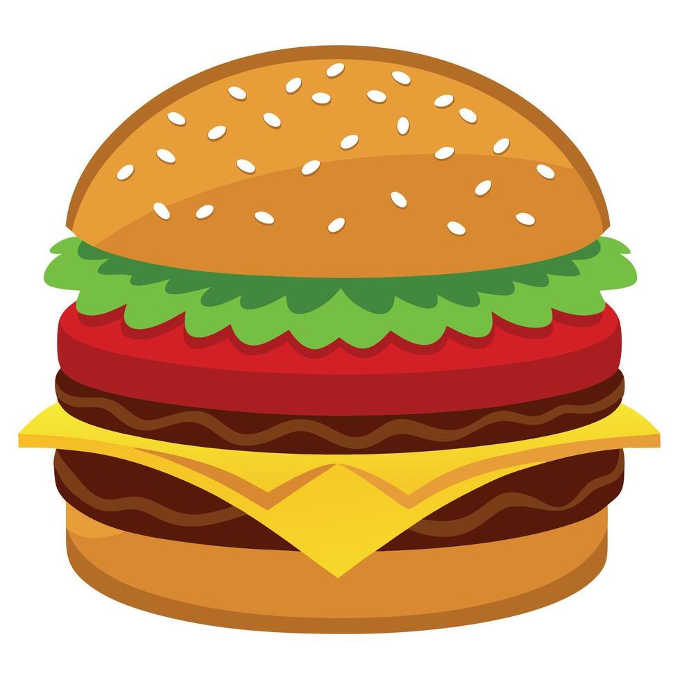 Classic Big Mac Burger on transparent background vector