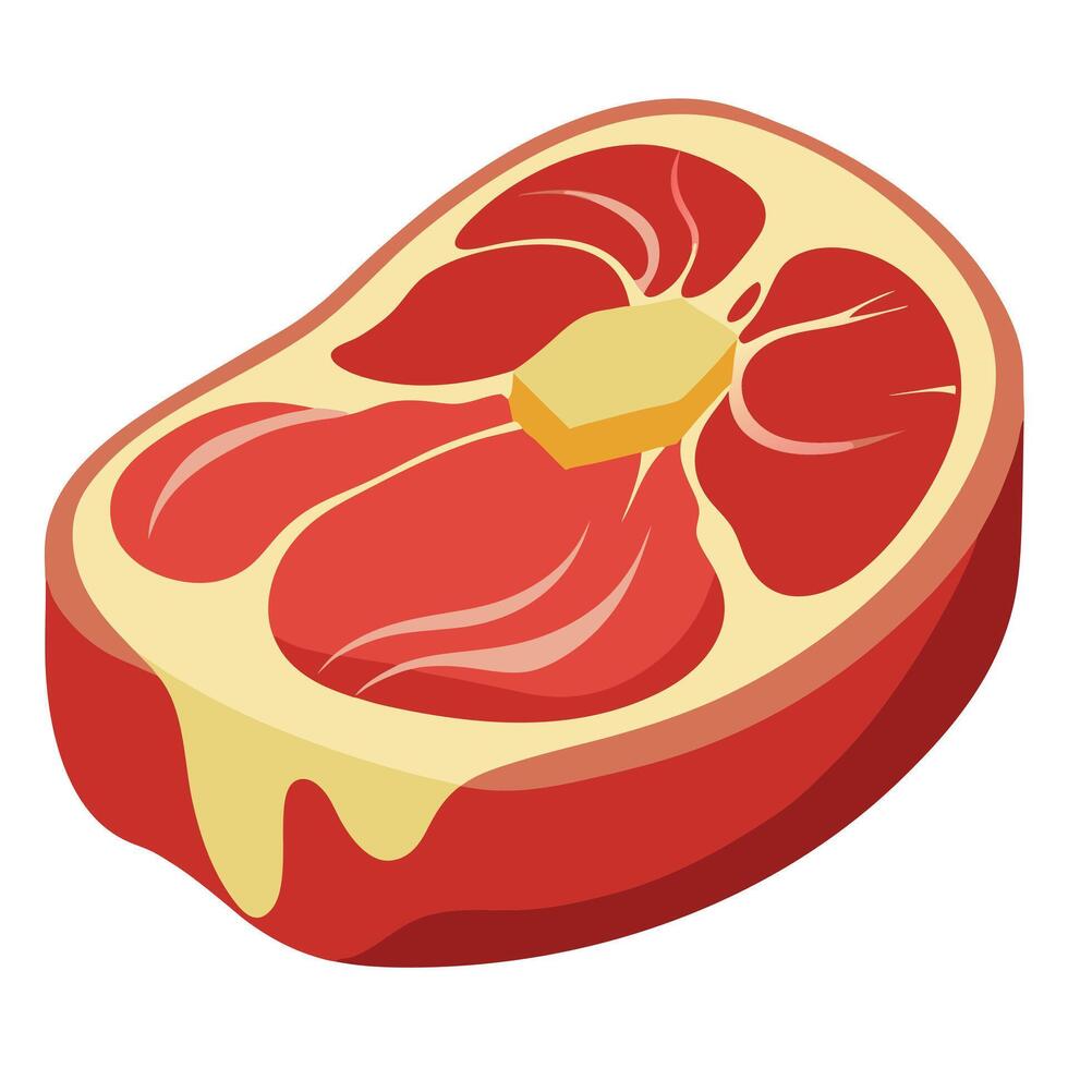 Fresh marbled beef rib eye steak. butter and spices vector
