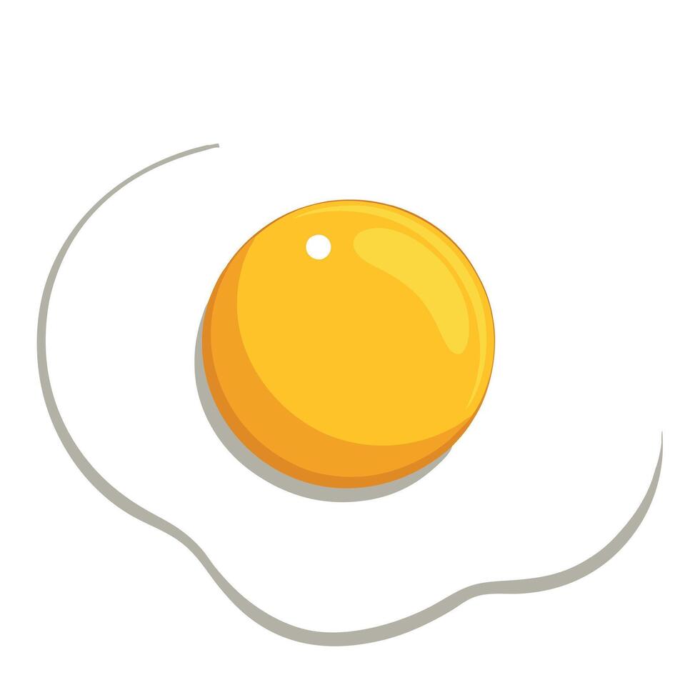 Fried egg. transparent and white background. top view. flat lay. vector