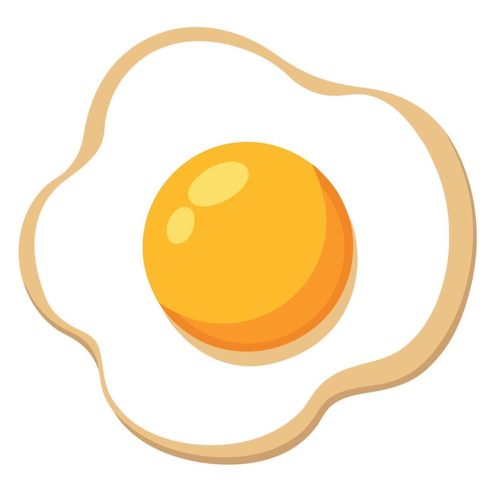 Isolated Fried Egg Top View on transparent Background. Collection vector