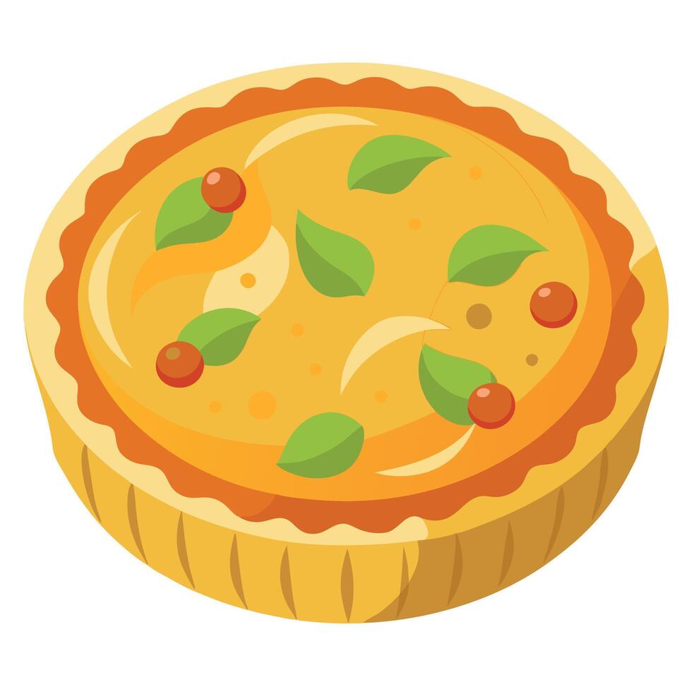 Fresh quiche lorraine appetizingly prepared vector