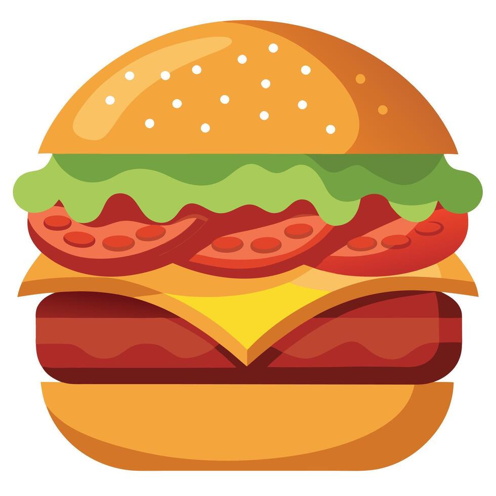 Close-Up of a Delicious Bacon Cheeseburger vector