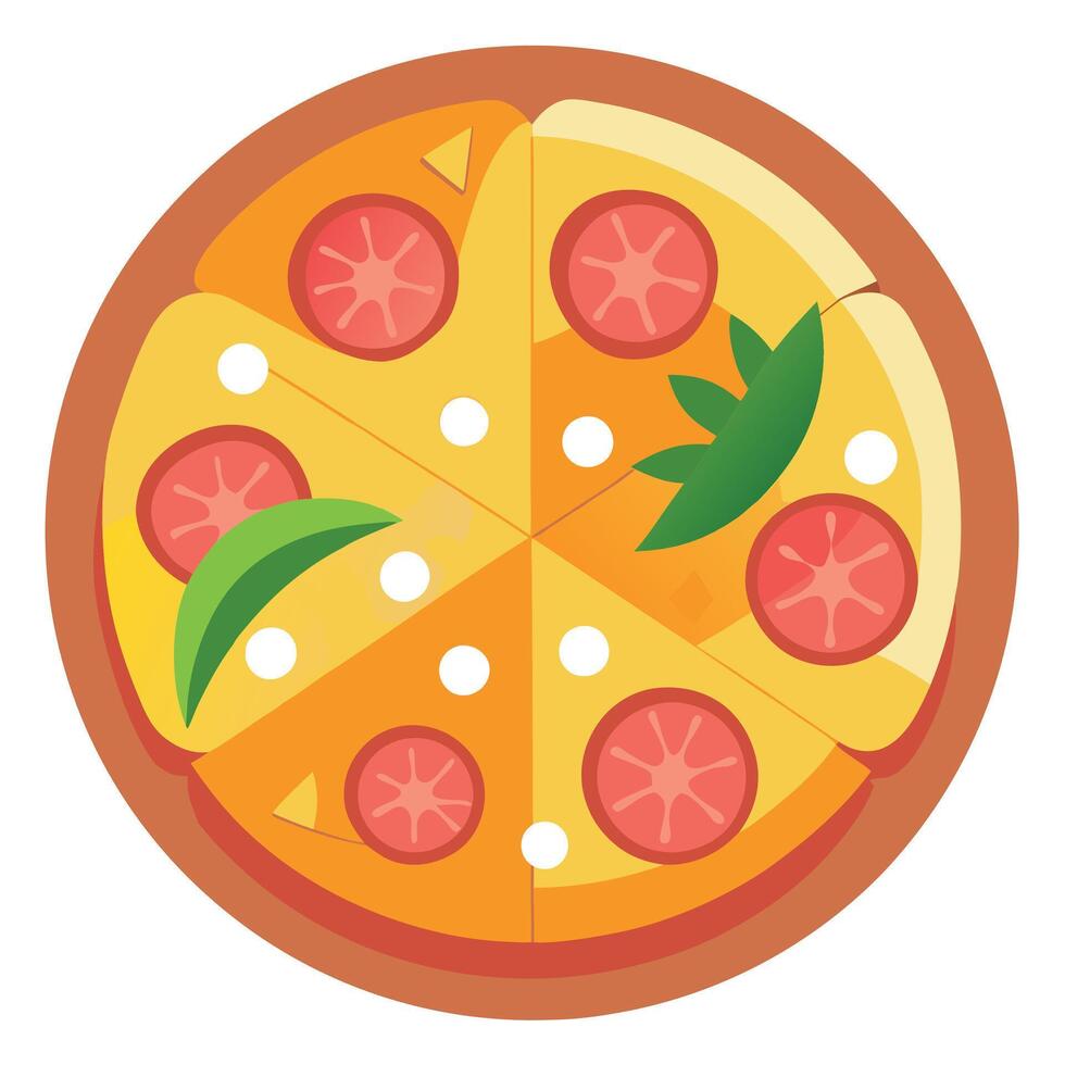 Hawaiian pizza with ham and pineapple vector