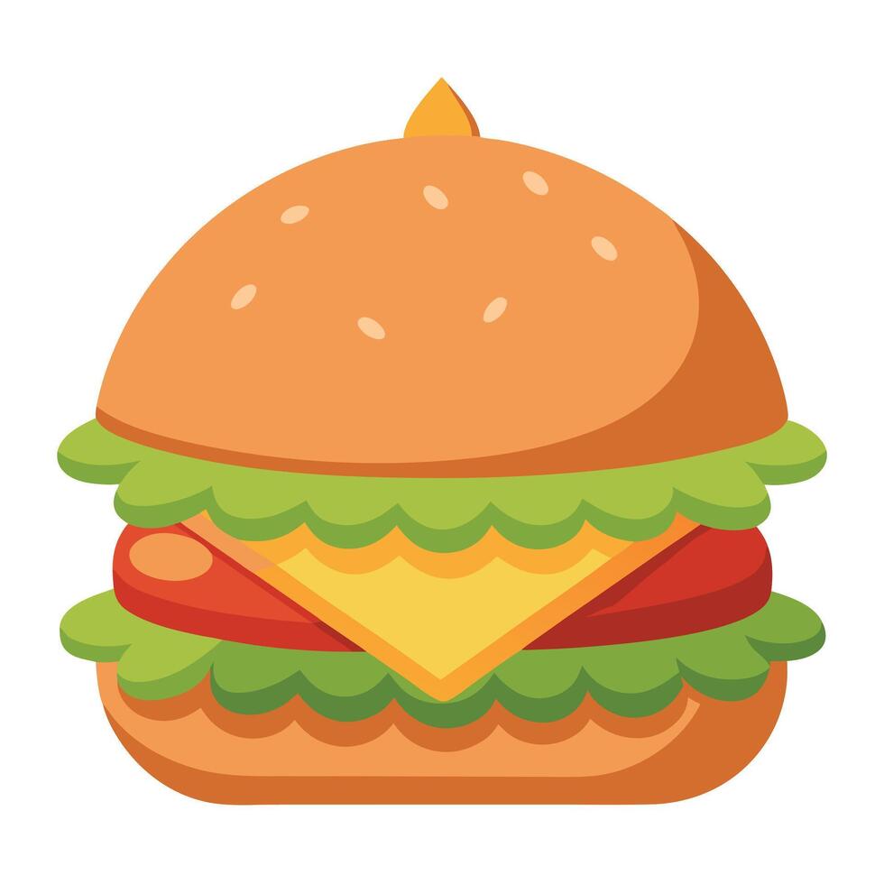 Chicken sandwich on a white background vector