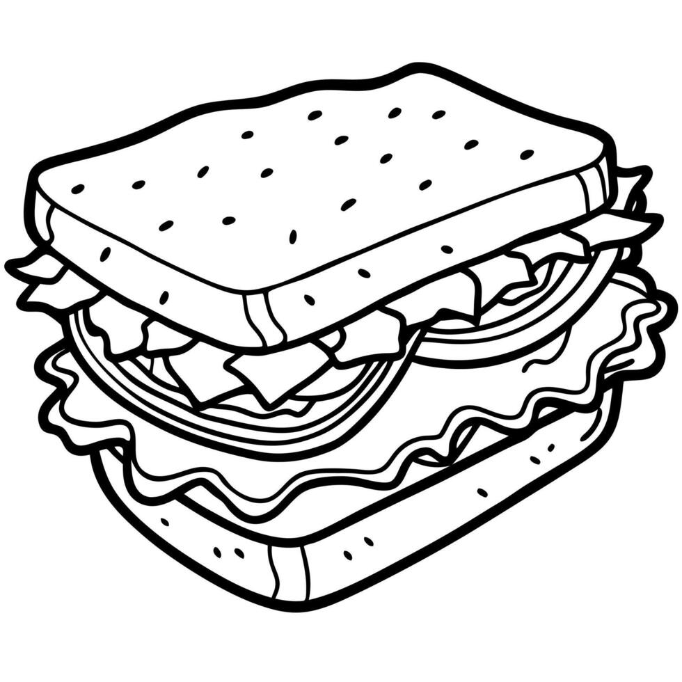 Classic BLT sandwich with bacon. lettuce. tomato. and mayo . BLT. sandwich. bacon. lettuce. tomato. vector