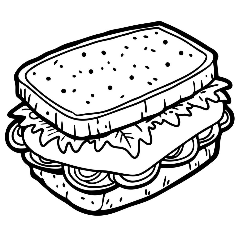 Delicious sandwich filled with cured meat. spices. and rich sauce on artisanal bread. perfect for a vector