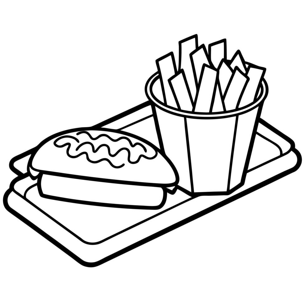 Italian beef sandwich with a side of french fries and nacho cheese sauce in a steel condiment cup on vector