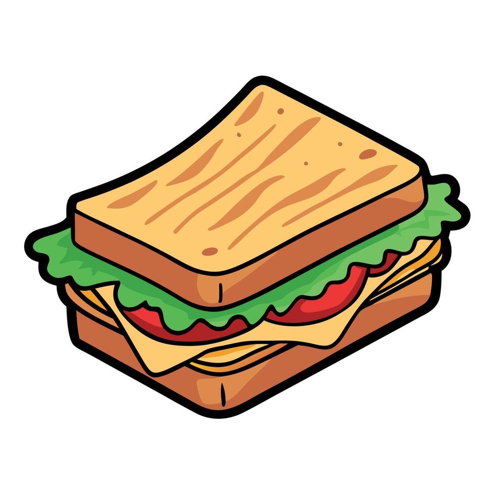 Delicious grilled sandwich with crispy bacon. fresh greens. and melted cheese. perfect for a hearty vector