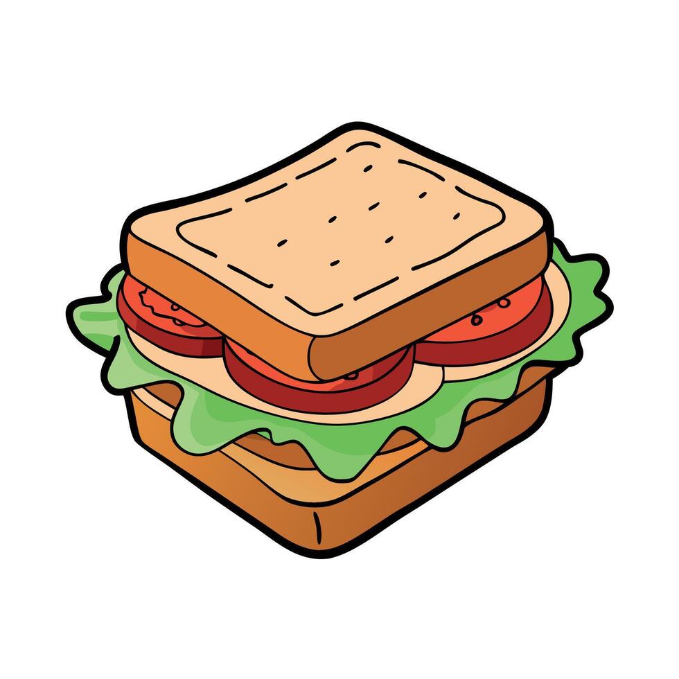 A crispy BLT sandwich consisting of bacon. lettuce and tomato served on a crispy toasted bread ready vector