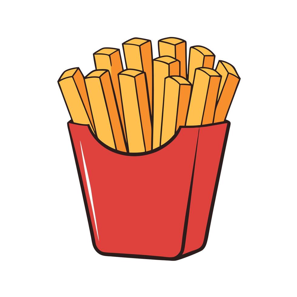 Fries chips for serving looks tasty and delicious realistic isolated on white background or transpar vector