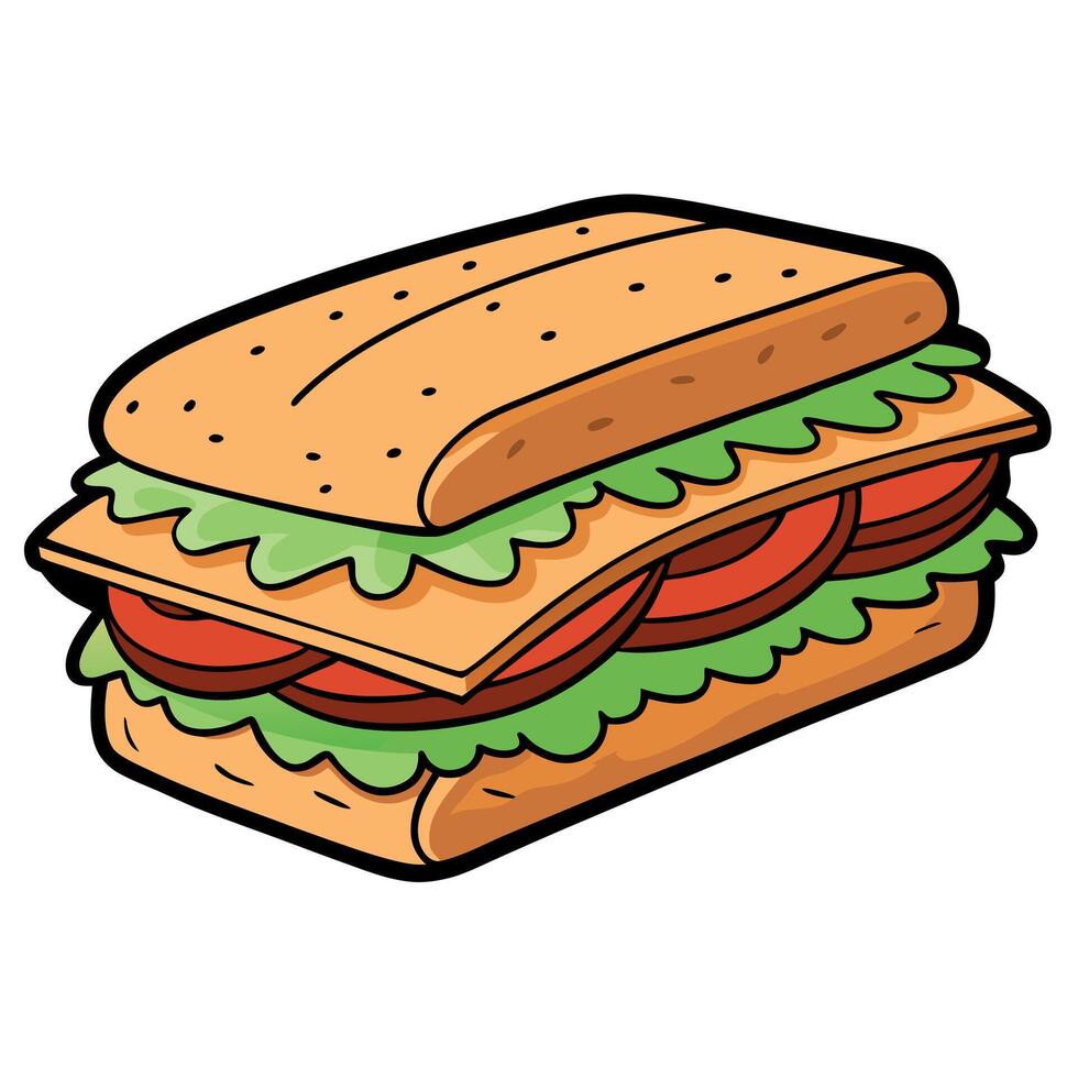 Delicious sandwich with crispy bacon. fresh lettuce. and layered cheese. perfect for any meal or sna vector