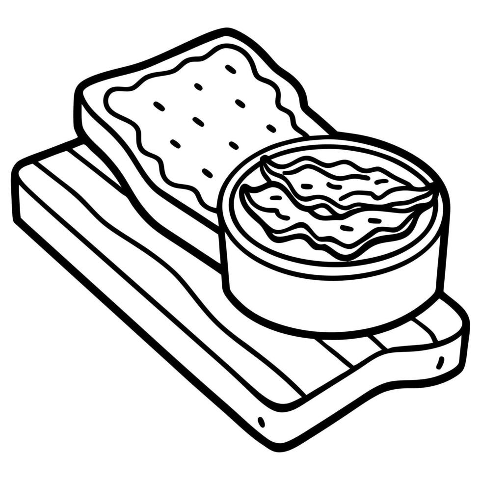 Gourmet food item. savor tasty bacon jam on a rustic wooden board a must-have for breakfast and brun vector