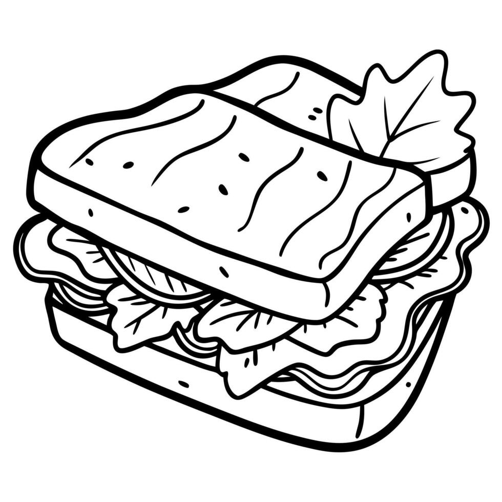 Delicious grilled sandwich stacked with cheese. bacon. and fresh greens. perfect for a hearty meal o vector