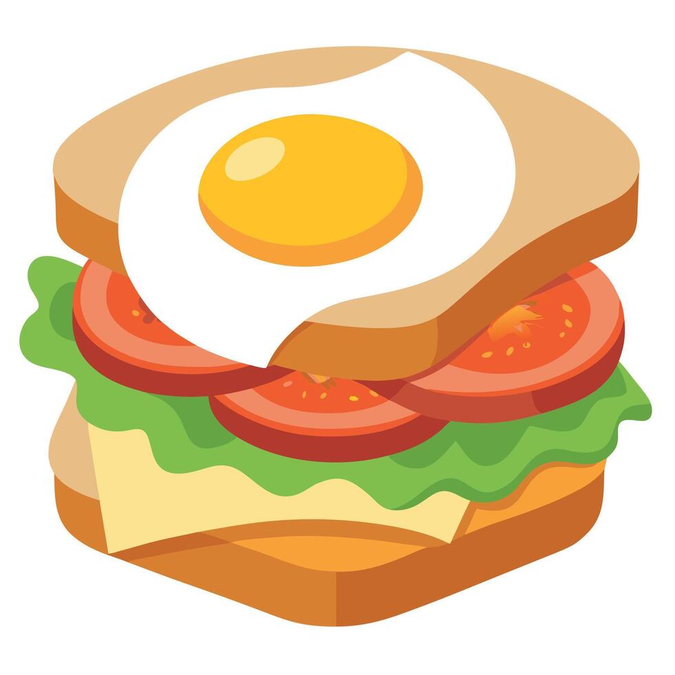 Gourmet Bacon and Egg Sandwich Close-Up vector