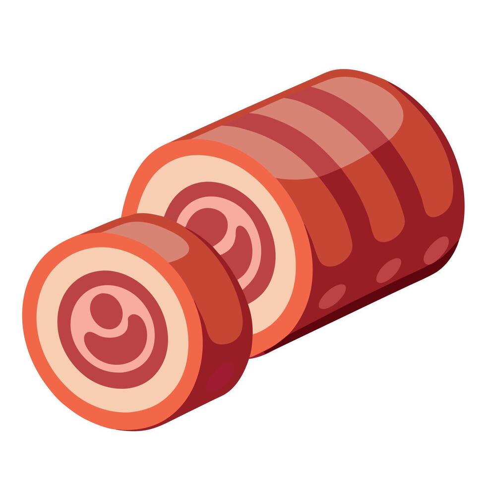 Image of sliced fatty beef roll for hot pot vector