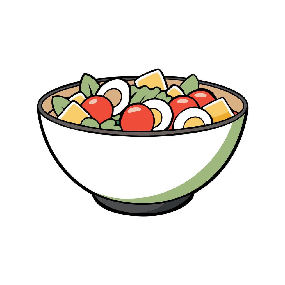 Appetizing Cobb salad. Traditional American cuisine. Popular authentic dishes. Background with selec vector