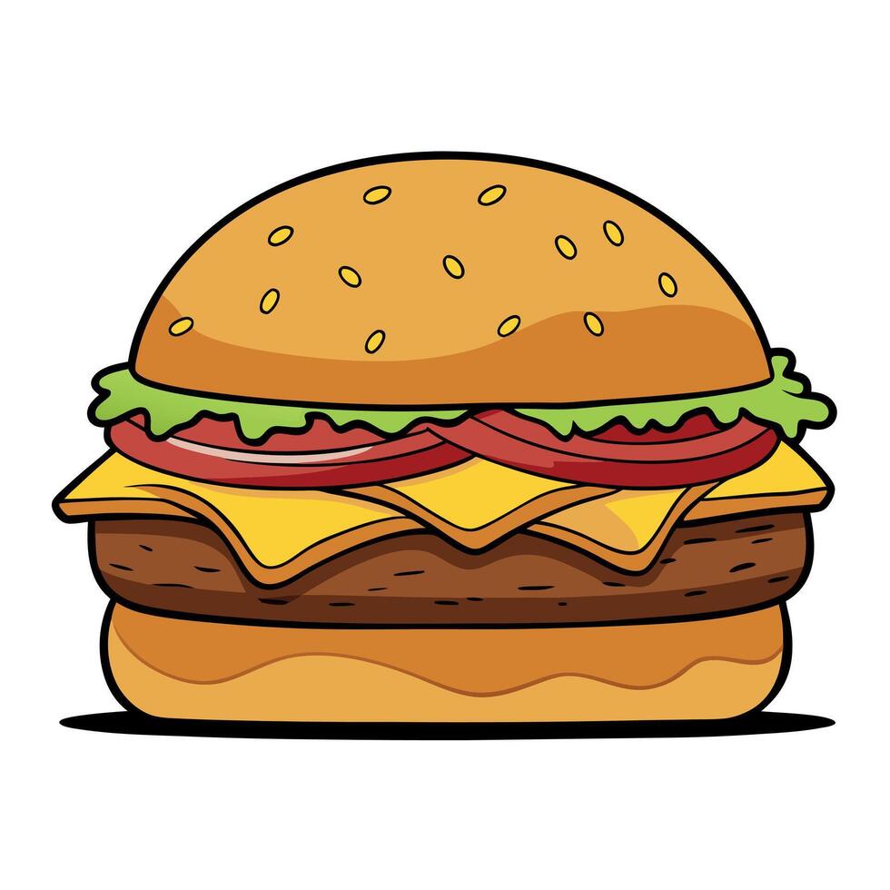 Close-up of a greasy cheeseburger with dripping cheese and bacon. highlighting bad fats. on a rustic vector