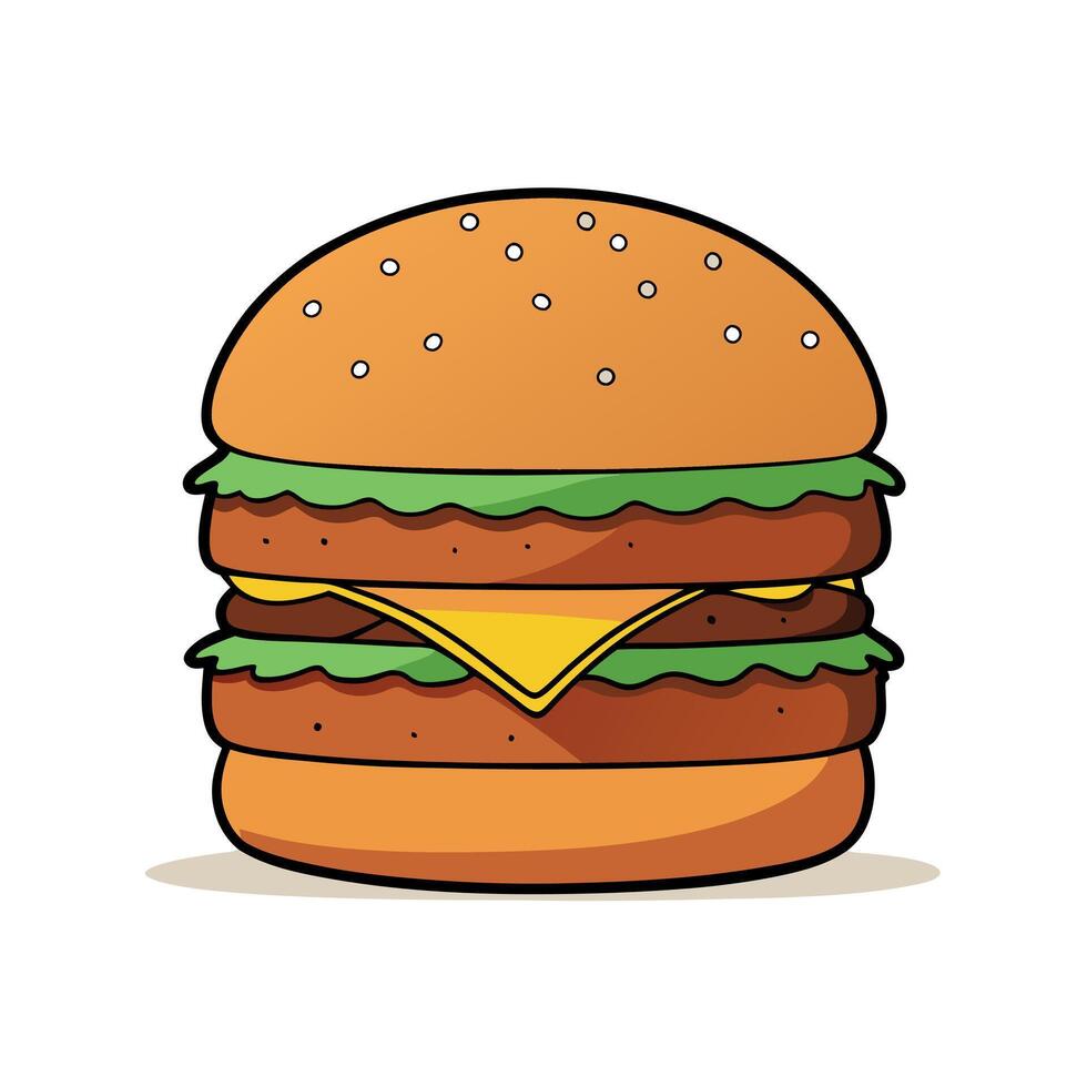 Huge towering burger loaded ingredient with cheese collection set. isolated transparent background w vector