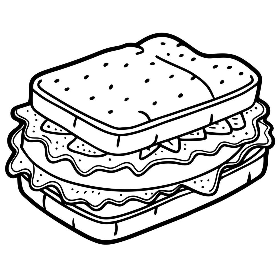 A close-up view of a gourmet sandwich with layers of melted cheese. crispy bread. and fresh ingredie vector