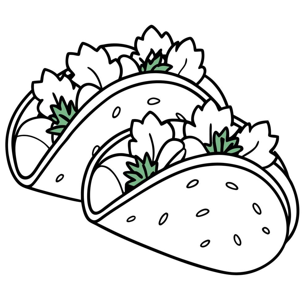 Three tacos with meat. tomatoes. and cilantro on a gray surface Garnished with a green leafy garnish vector