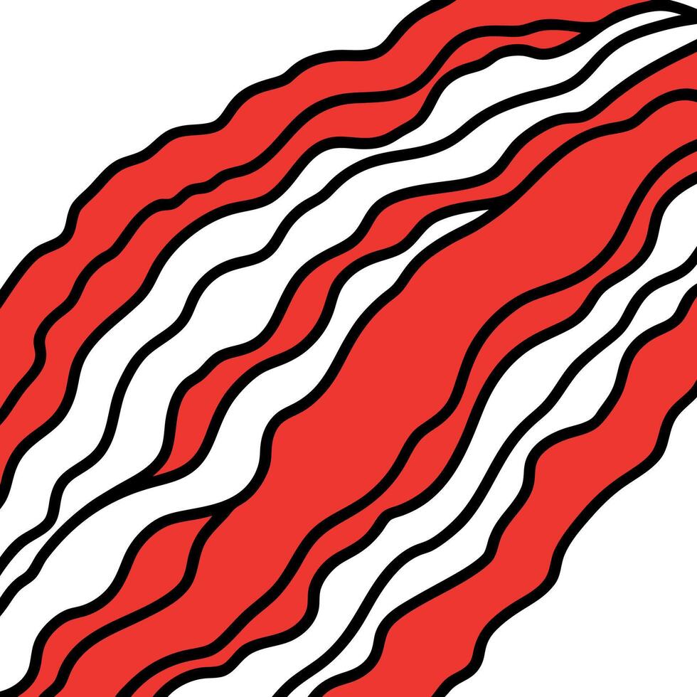 A macro image of a texture of freshly cooked red greasy crispy turkey bacon. Close-up. filling the f vector