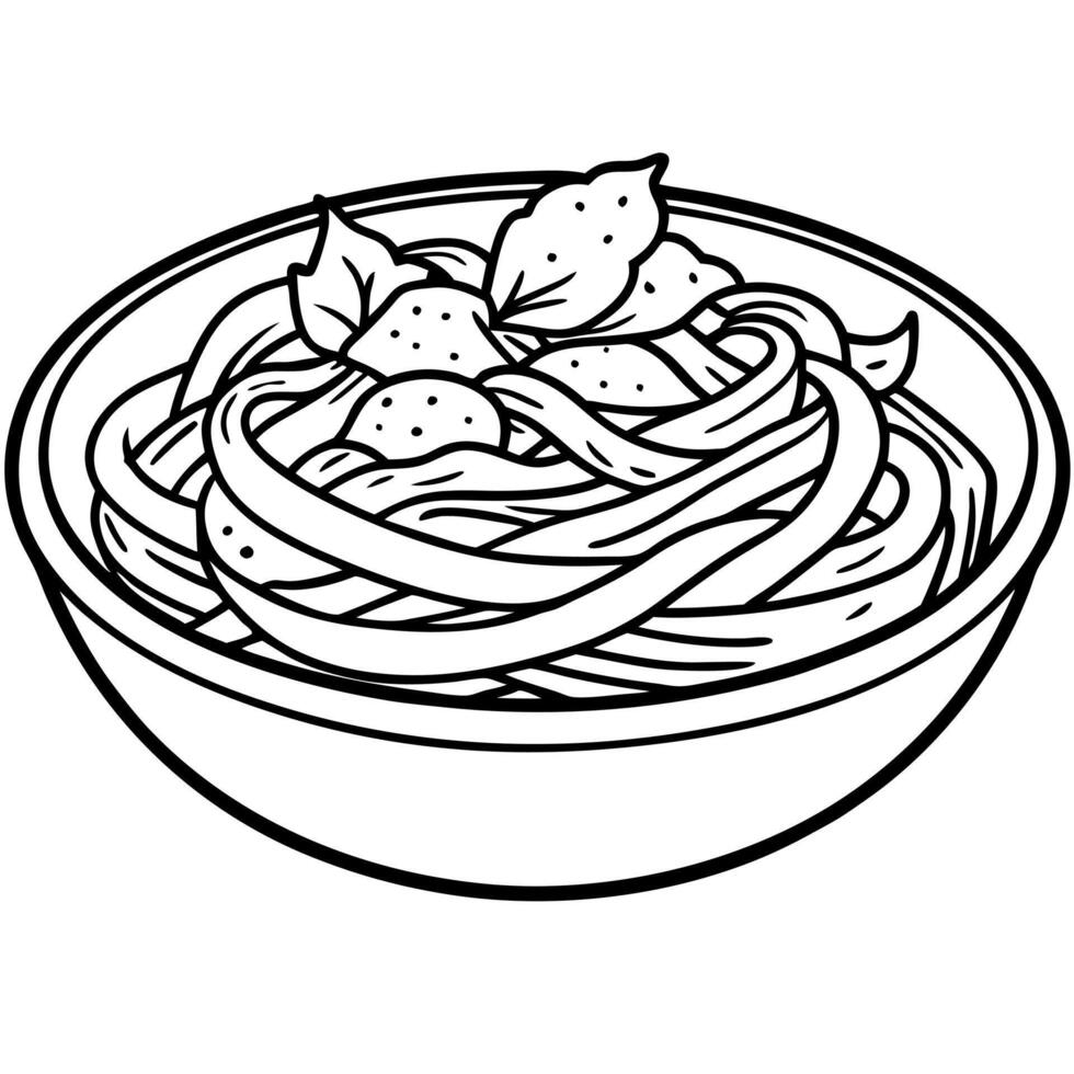 Close-up of a delicious fettuccine pasta dish garnished with bacon. parmesan cheese. and fresh herbs vector