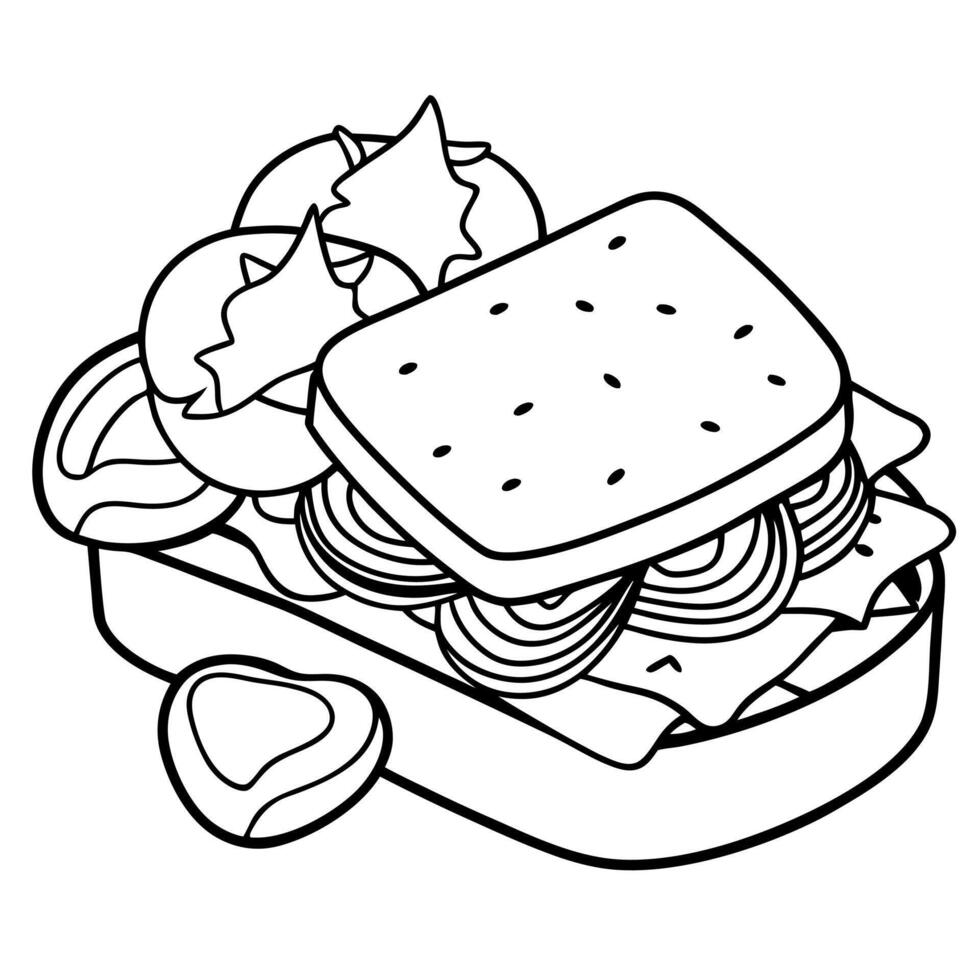 A classic BLT sandwich with crispy bacon. lettuce. and tomato on toasted bread. served with potato c vector