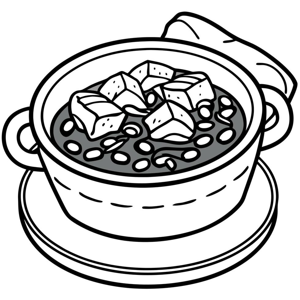 A classic French beef bourguignon. a hearty stew simmered in red wine. served with crusty bread. vector