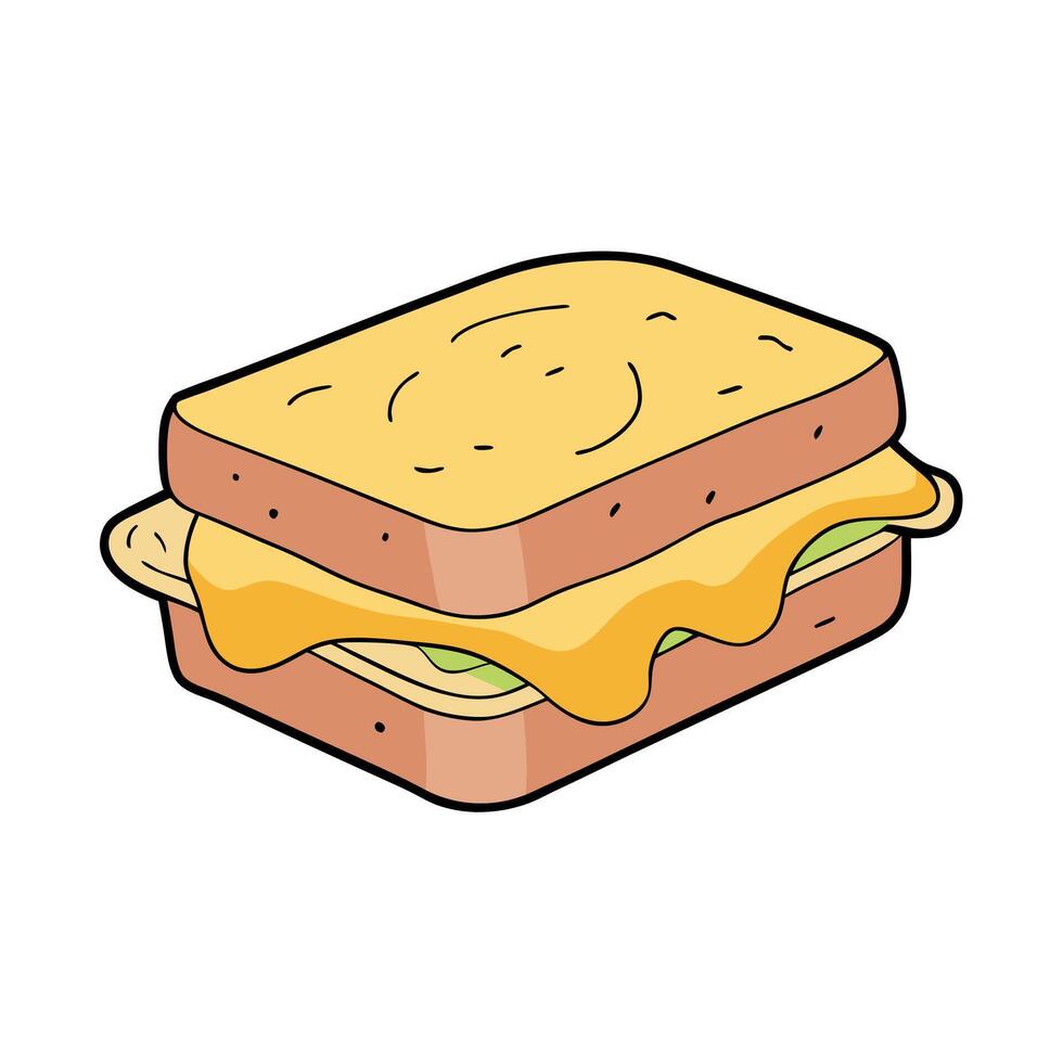 Grilled Ham and Cheese Sandwich with Melted Cheese. sandwich . grilled cheese . food . meal vector