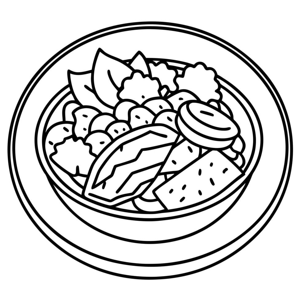 Caesar salad with chicken and bacon on a gray background on a plate for a restaurant menu vector